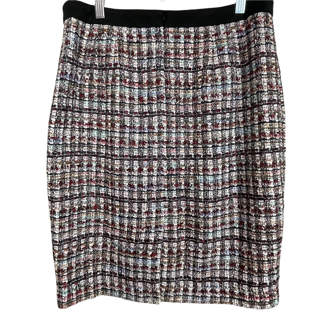 NWT Talbots Colorful Plaid Tweed Pencil Skirt Petite Sz 10P Preppy Classic - Picture 2 of 7